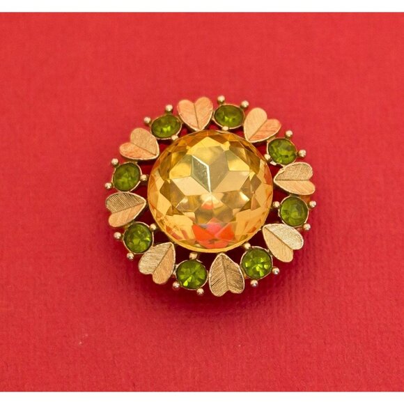 Vintage Gold Toned Heart Brooch By Avon- F8 - Picture 1 of 2